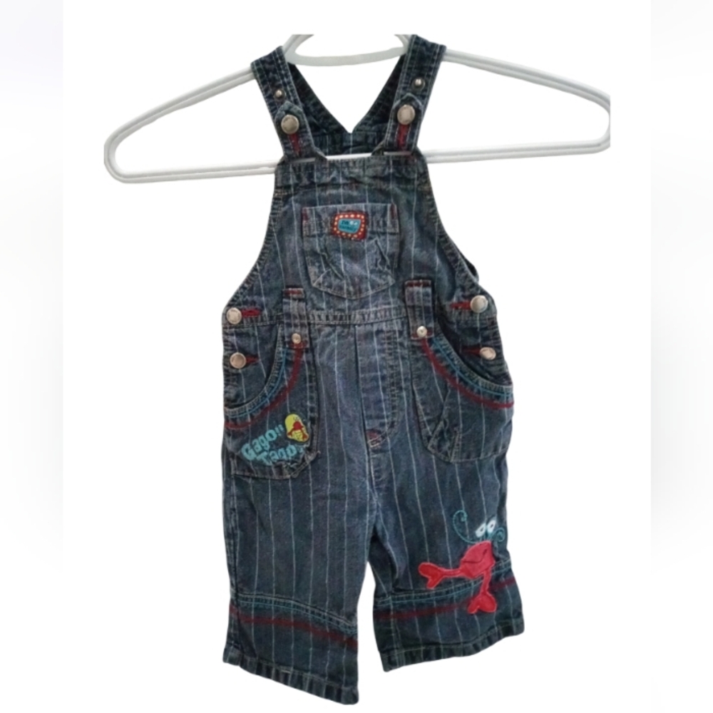 💫Gagou Tagou Toddlers Denim Overalls with Embroidered Details